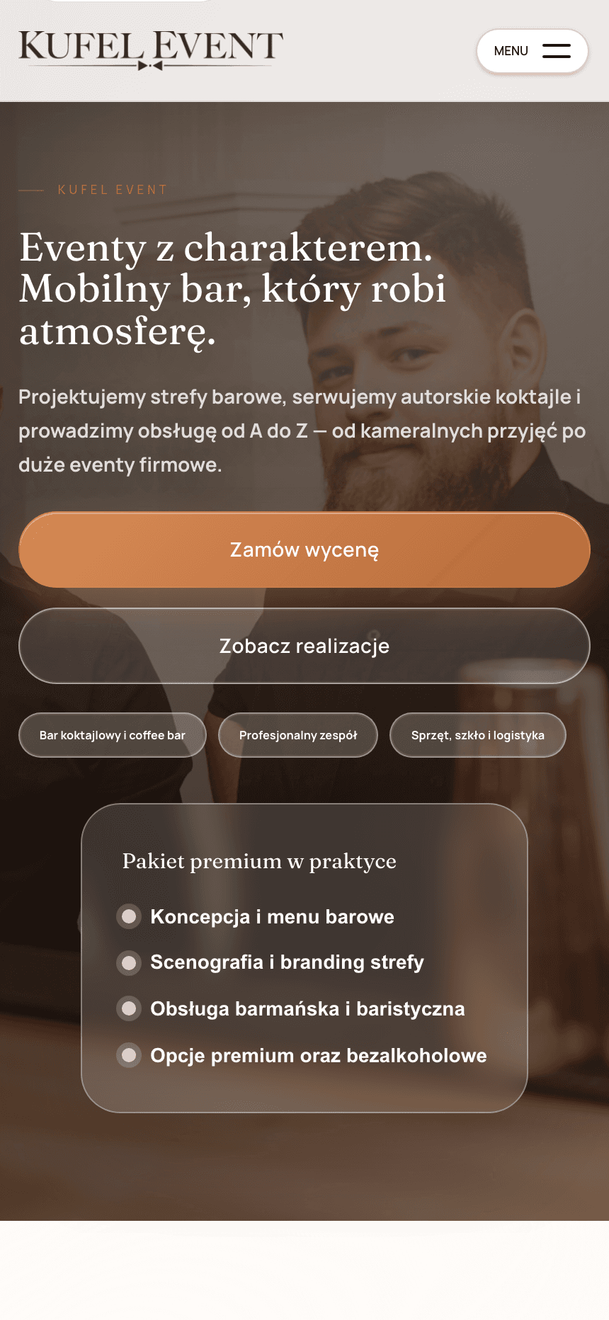 Kufel Event - widok telefonu